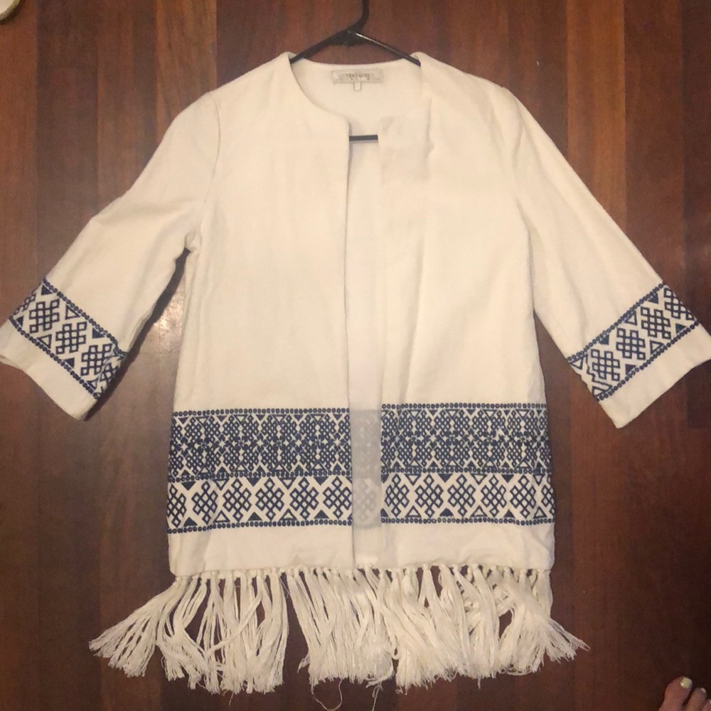 Zara Embroidered Fringe Jacket